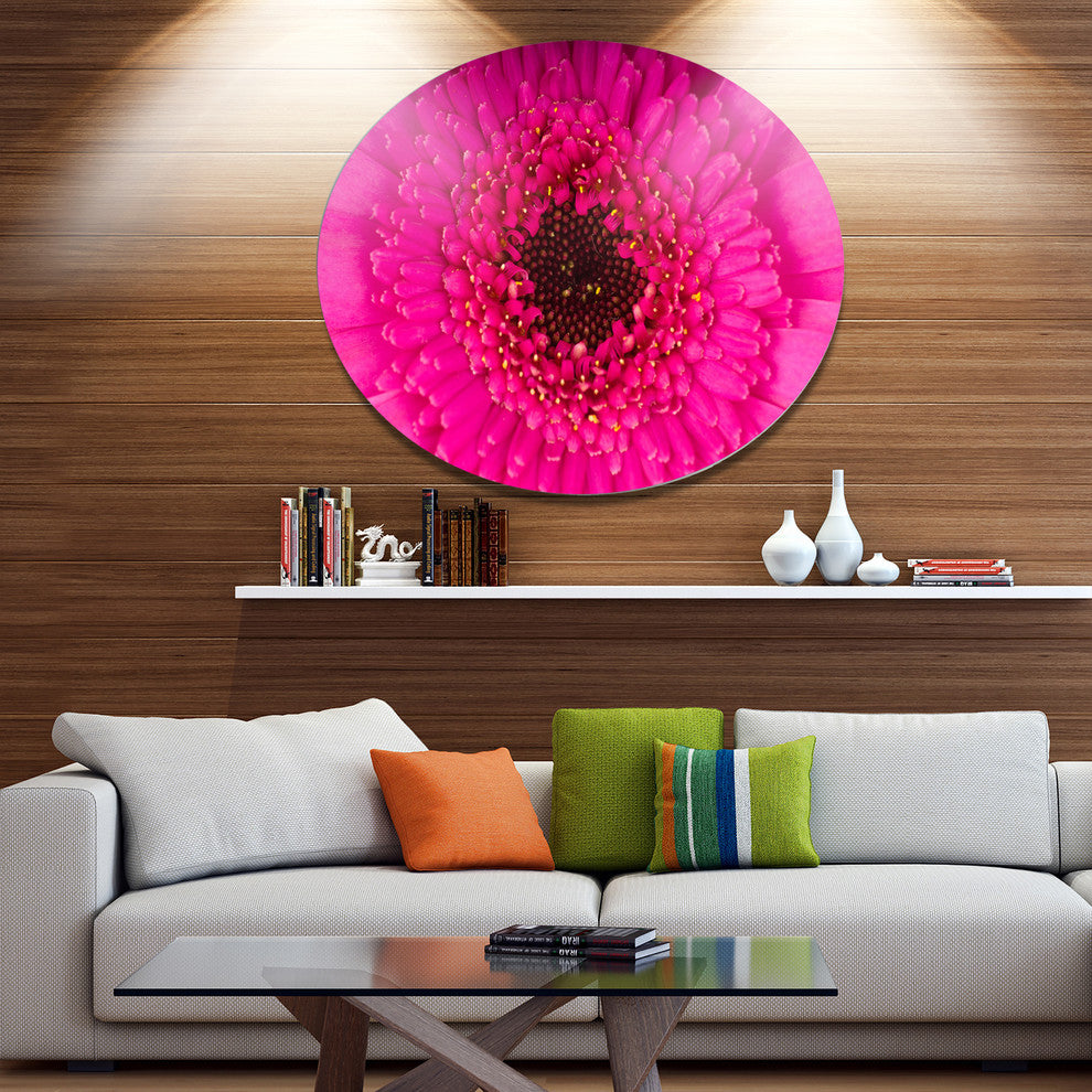 Macro Photo Of Gerbera Flower, Flowers Round Wall Art, 11"