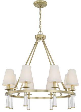 Crystorama 8867-AG, 8-Light Chandelier, Aged Brass