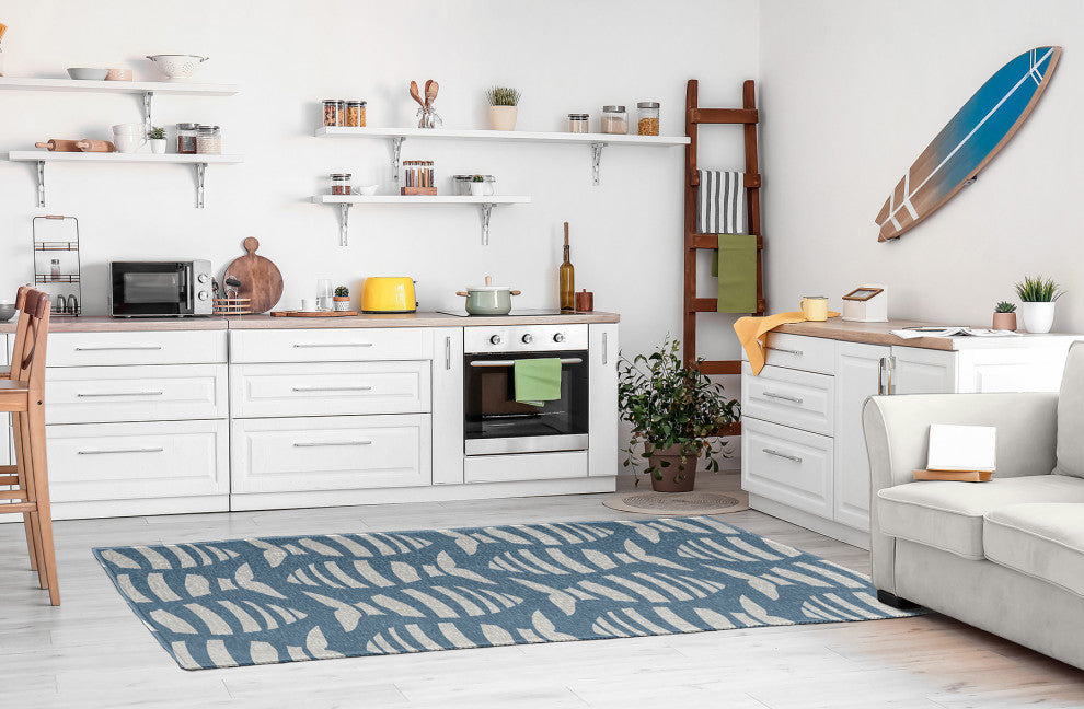 Swimming School Nautical Chenille Rug