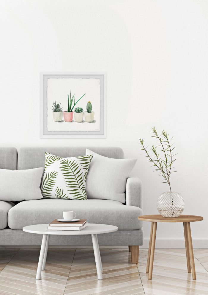"Potted Succulents" Framed Painting Print