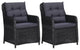 vidaXL Patio Chairs 2 pcs with Cushions Poly Rattan Black