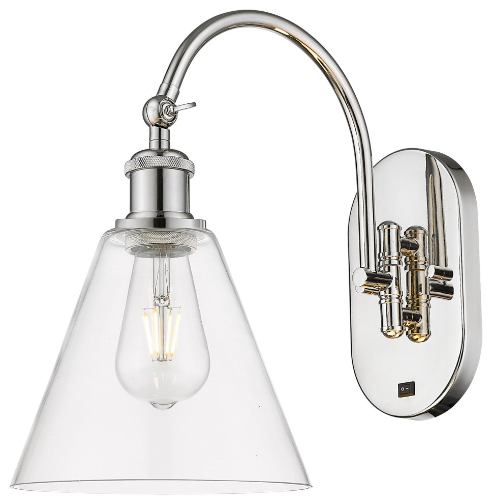 Innovations 518-1W-PN-GBC-82 1 Light 8" Sconce, Polished Nickel