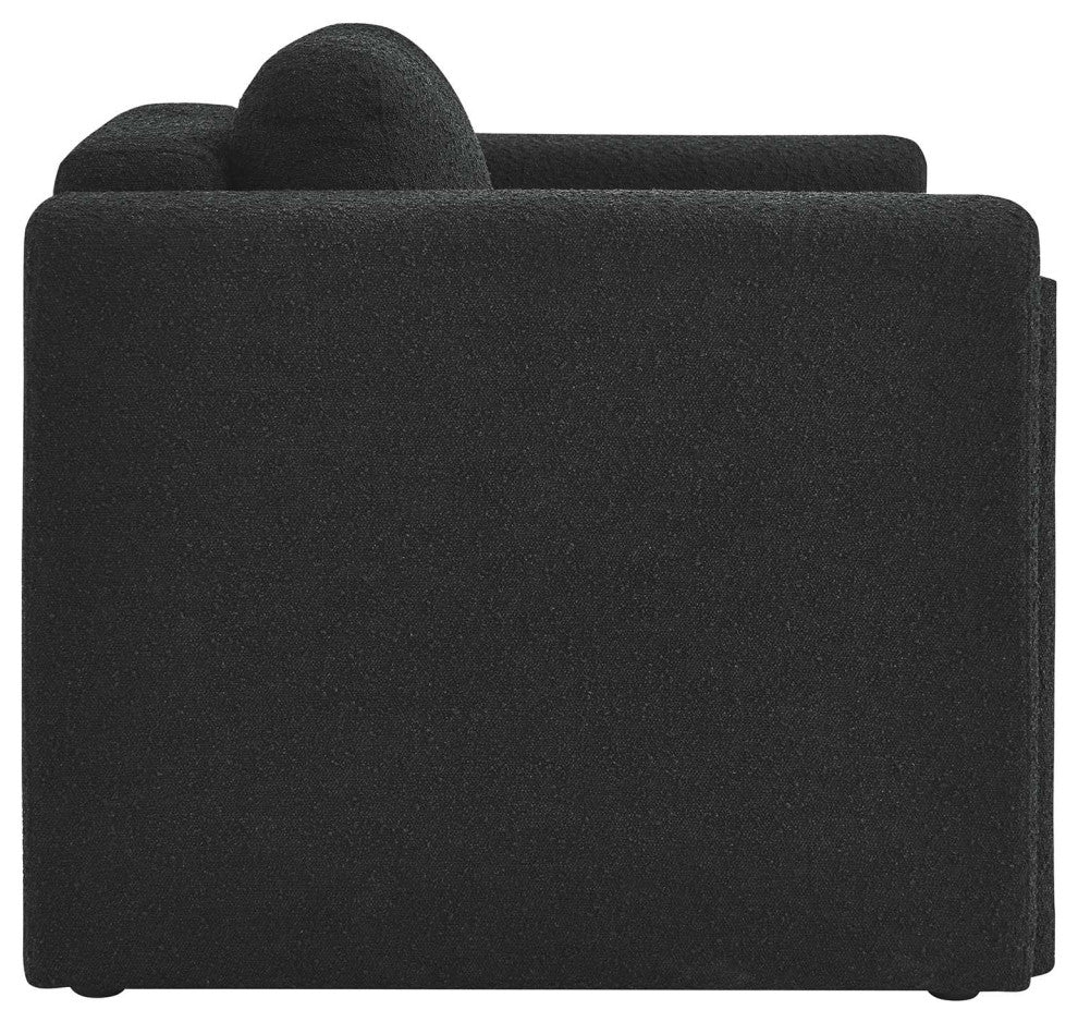 Visible Boucle Fabric Armchair - Black