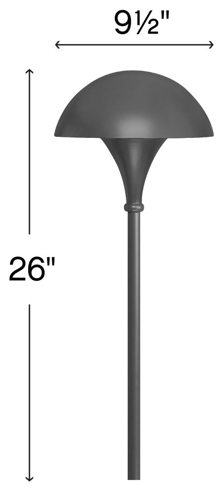Hinkley Mushroom 26" 120v Path light, Charcoal Gray