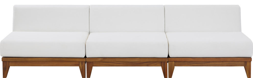 Rio Water Resistant Fabric  Patio 3-Piece Modular Sofa, Off White