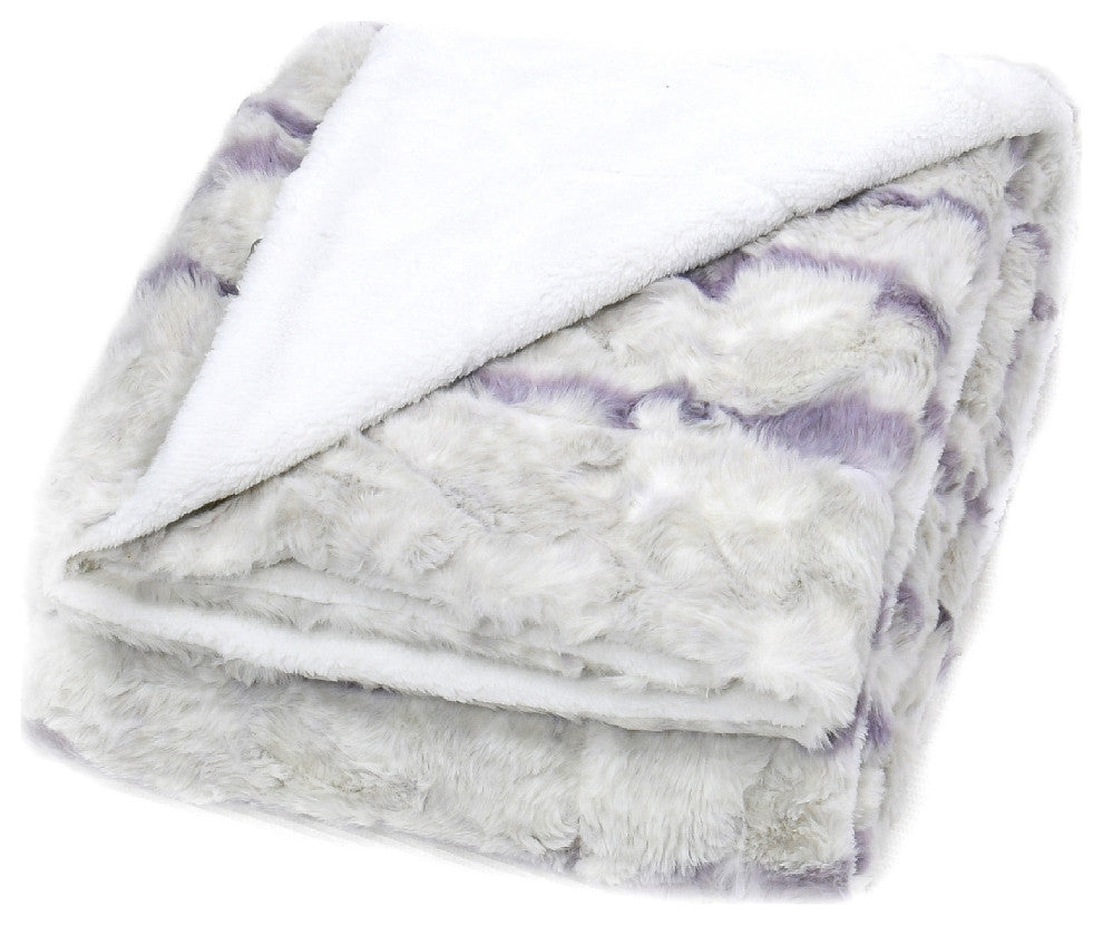Elite Faux Fur Throw Blanket With Sherpa Backing, Calla, 60" X 80"