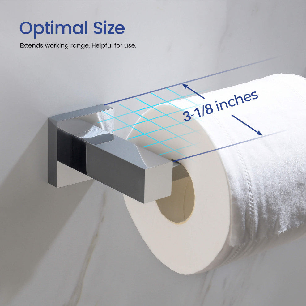 Cube 4-Piece Bathroom Hardware Set, Chrome