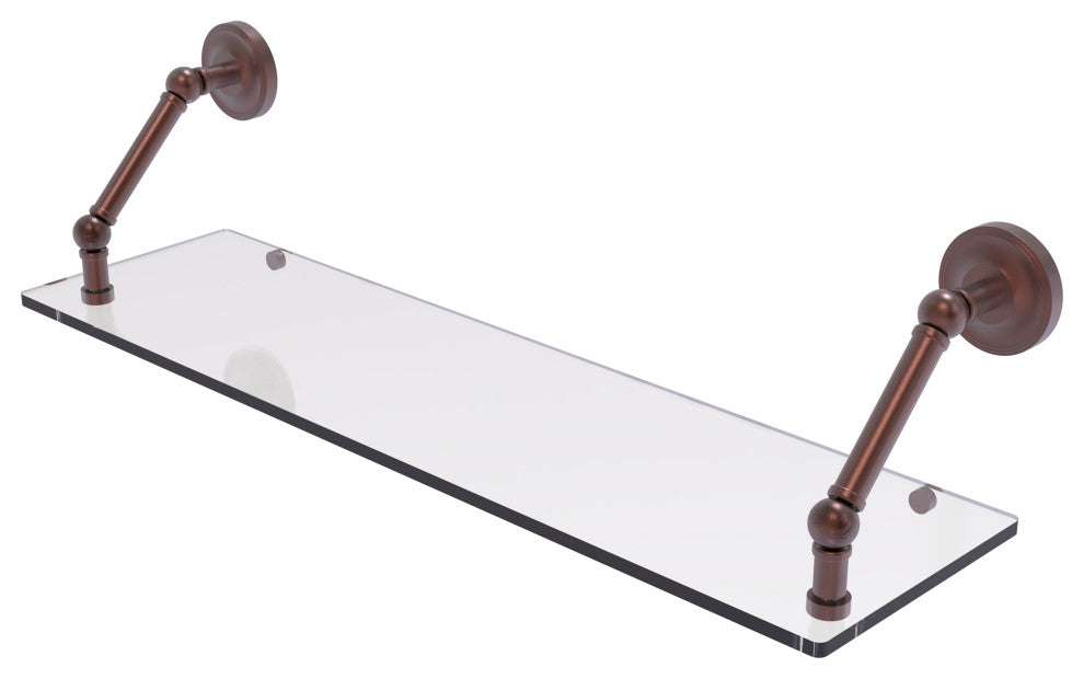 Prestige Regal 30" Floating Glass Shelf, Antique Copper