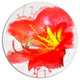 Bright Red Lily Illustration Art, Floral Large Disc Metal Wall Art, 36"