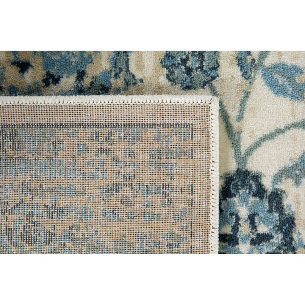 KAS Heritage 9367 Ivory/Blue Elegance Area Rug, 5'3"x7'8"