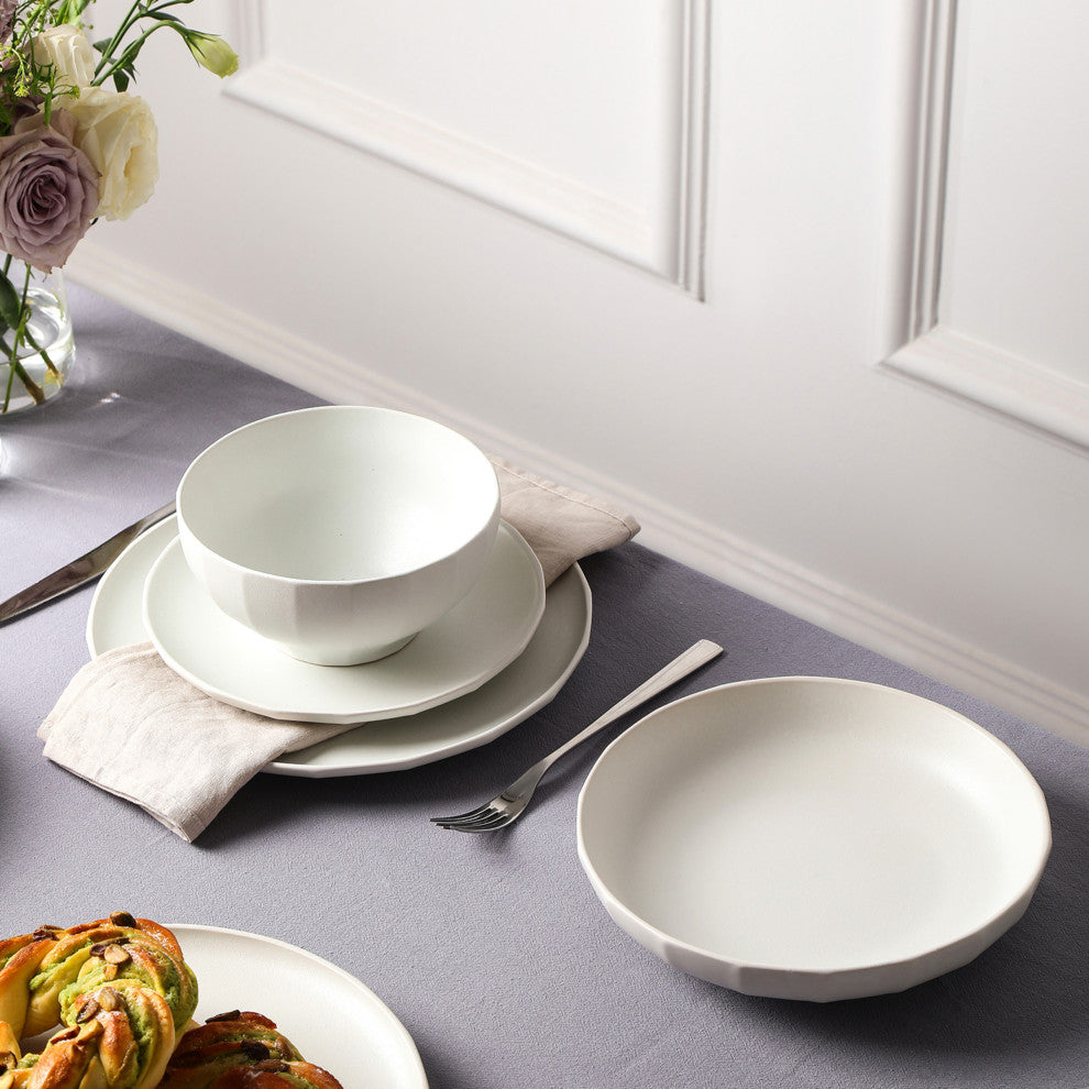 Stone Lain Rio Stoneware Pasta Bowl Set of 4, Beige