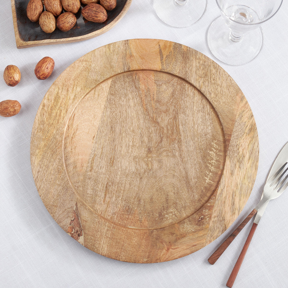 Wood Charger Plates, Set of 4