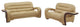 55.9''x35.8''x34.3'' Modern Beige Leather Sofa And Loveseat
