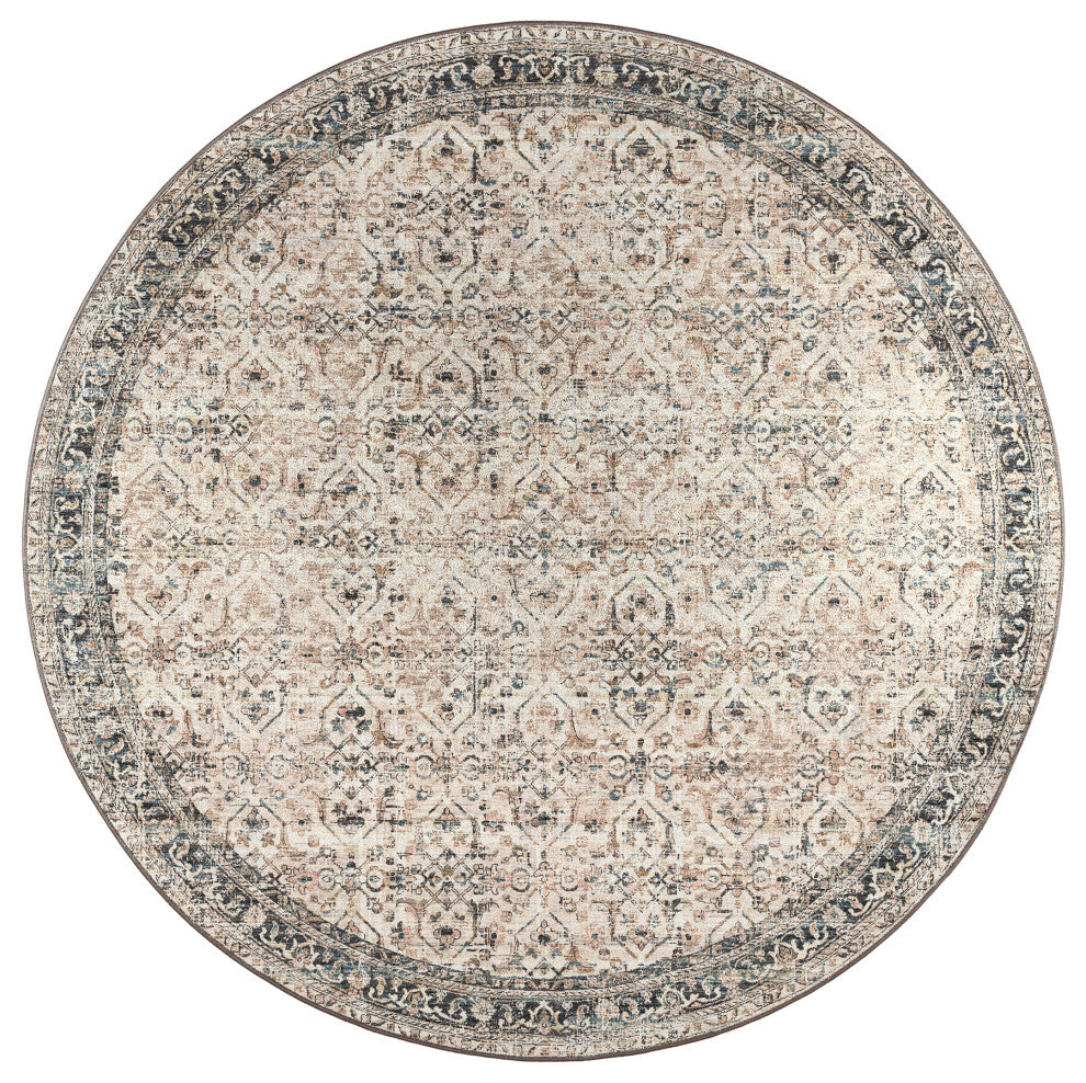 Jericho JC10 Taupe 4' x 4' Round Rug