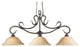 ELK LIGHTING 248-Va Buckingham 3-Lt Linear In Vintage Antique W/Amber Gl