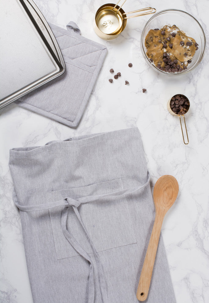 DII Gray Solid Chambray Bistro Apron