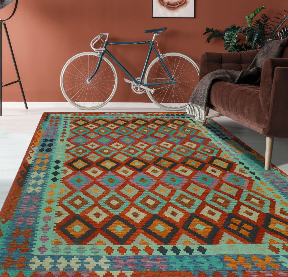 Sangat Kilim Anwar Red/Blue Rug, 8'5x10'10