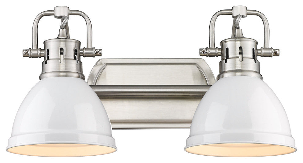 Duncan 2-Light Bath Vanity With White Shade