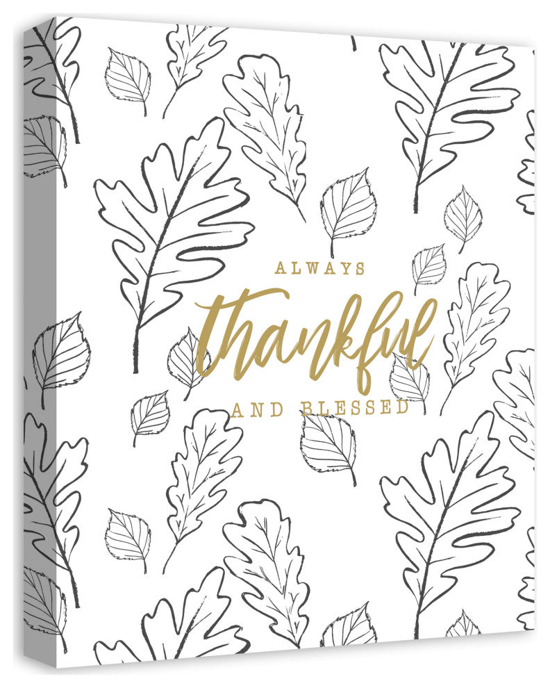 Always Thankful and Blessed 16x20 Canvas Wall Art