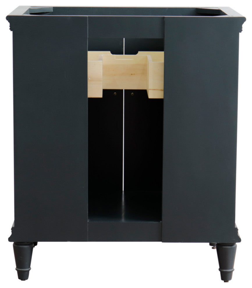 31" Single Vanity, Dark Gray Finish With Gray Granite And Oval Sink