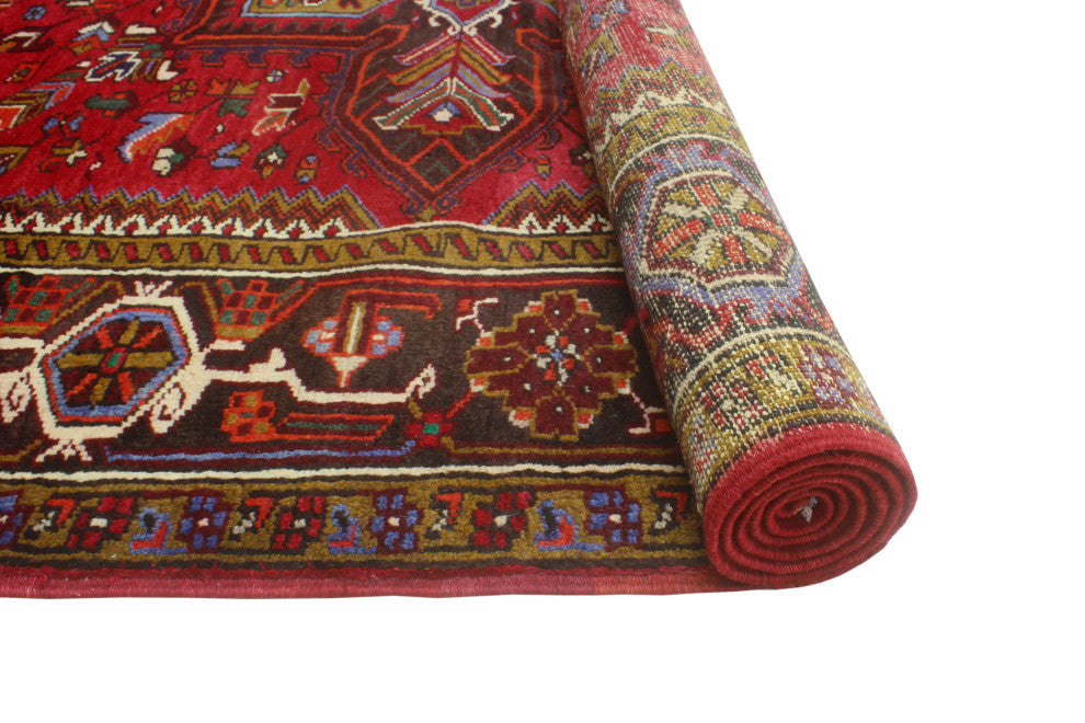 Vintage Heriz Pouneh Rust/Charcoal Rug, 8'0x10'10