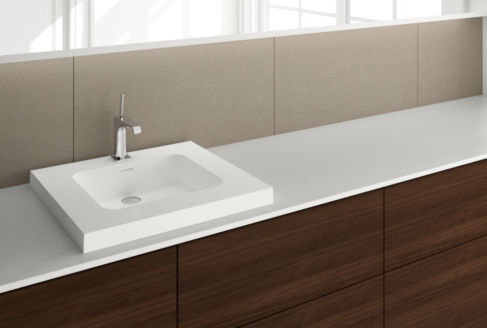 Deco Collection Lav Sink 24" With WETMAR BIO, Matte White
