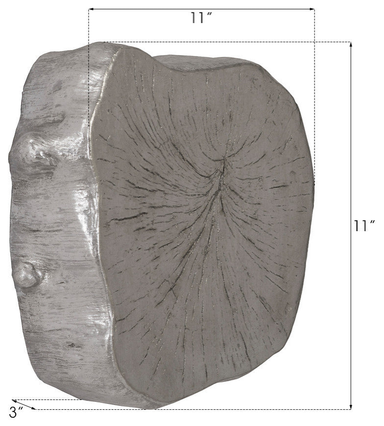 Log Wall Slice, Silver Leaf