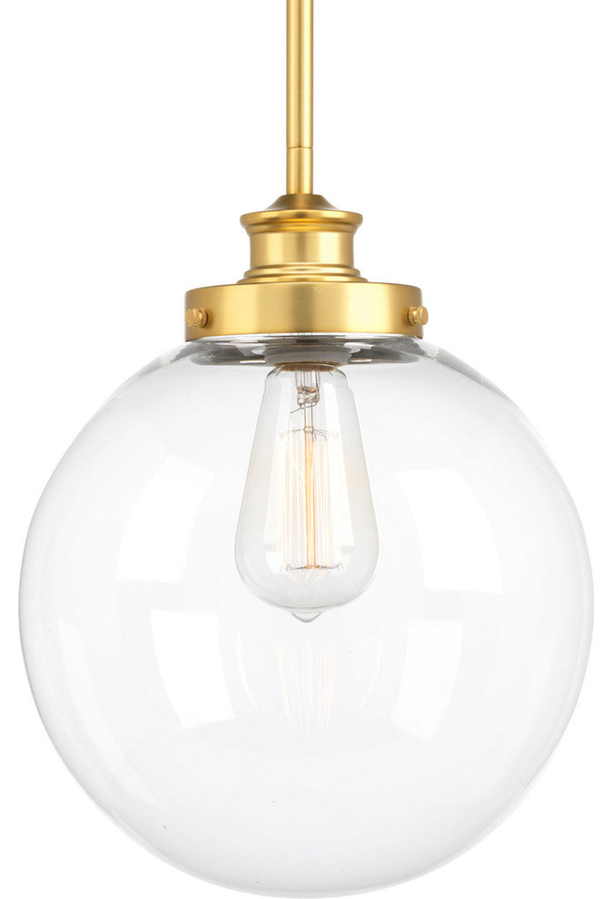 Progress Lighting 1-100W Medium Pendant, Natural Brass