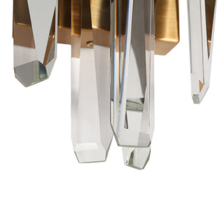 LNC Combrocollia 7" Modern LED Crystal Glass Wall Sconce, Black/Brass