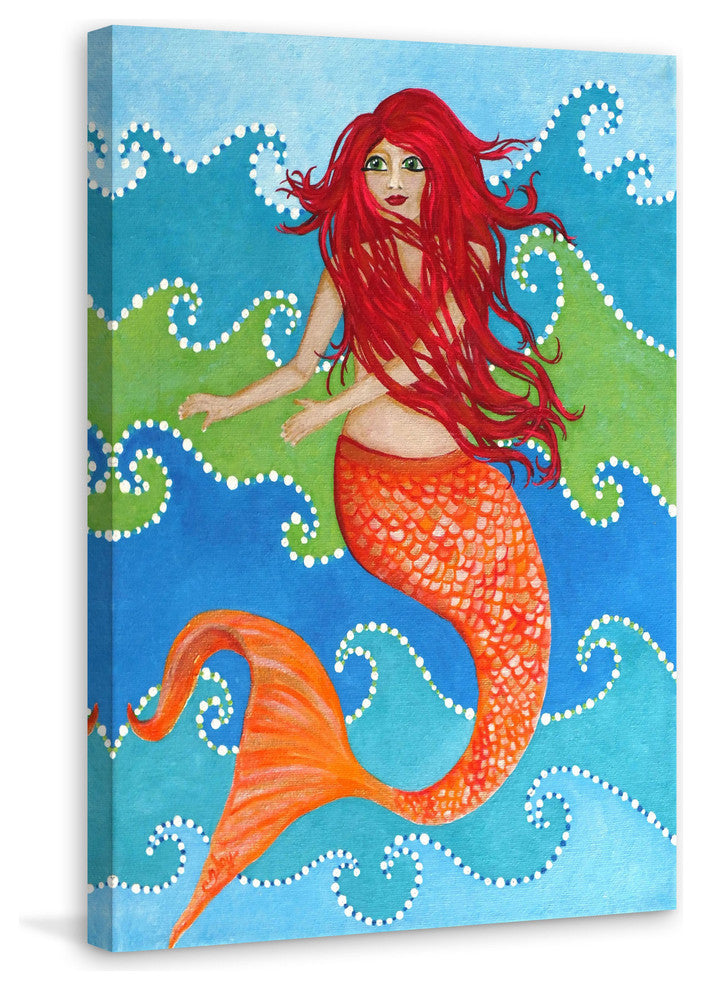 Marmont Hill, "Dancing Mermaid" by Nicola Joyner Print on Wrapped Canvas, 30x45