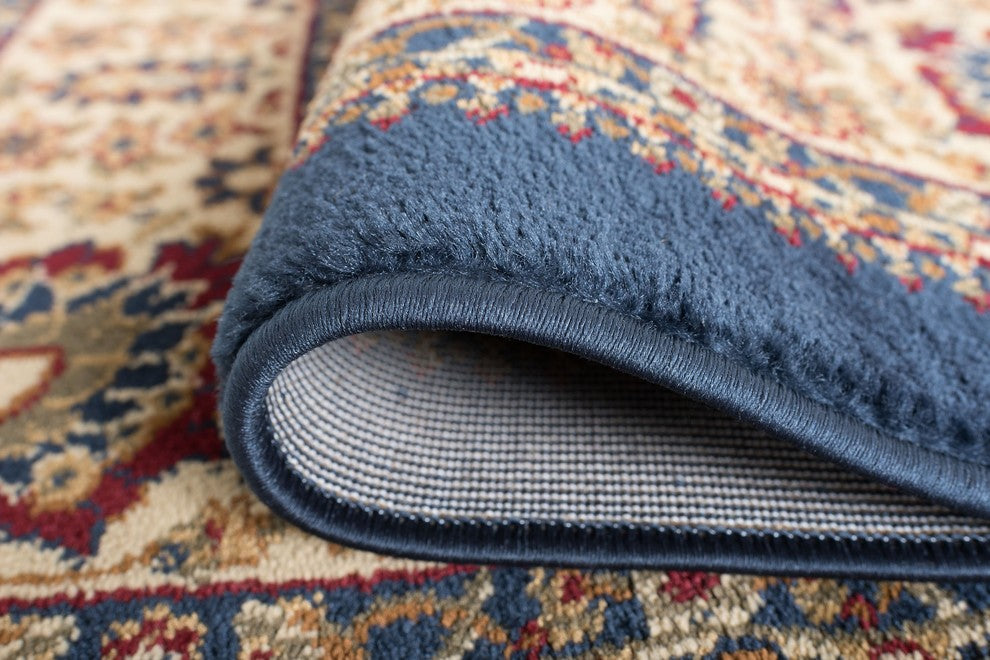 Fiona Transitional Border Navy Runner Rug, 2' x 10'