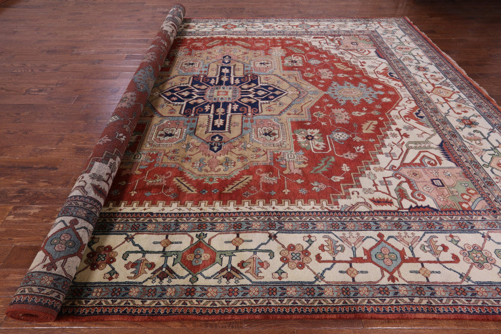 11' 7" X 14' 11" Heriz Serapi Hand Knotted Wool Rug - Q16004