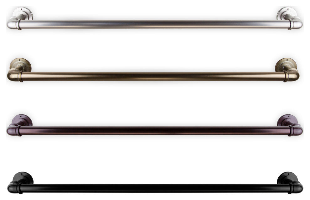 1" Pipe Blackout Curtain Rod, Antique Brass, 28"-48"