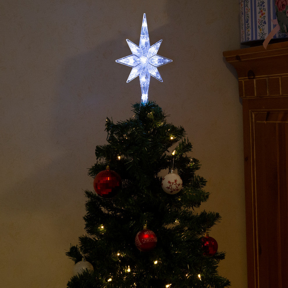 Star Christmas Tree Topper with Cool White LED Lights