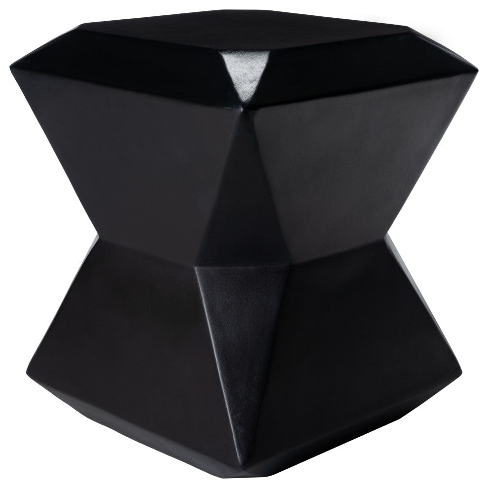 Safavieh Conan Concrete Accent Stool, Black