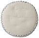 Quirk Rustic Striped Flatweave Cotton Blend  Pouf, White/ Navy