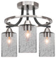 Paramount 3-Light Semi-Flush, Matte Black & Brushed Nickel, 4" Smoke Bubble