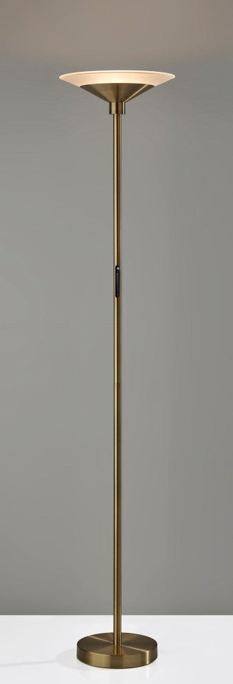 Solar LED Torchiere- Antique Brass