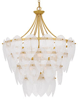 Quoizel QP6766 Lilestone 7 Light 28"W Waterfall Chandelier - Gold Leaf