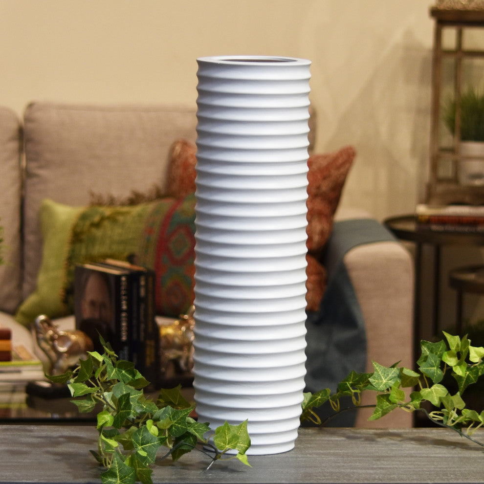 Bordeaux Ceramic Vase, Matte White, Small