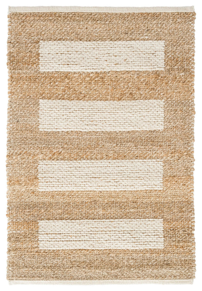 Dash & Albert Milo Ivory Handwoven Jute/Cotton Rug, Natural, 2' x 3'