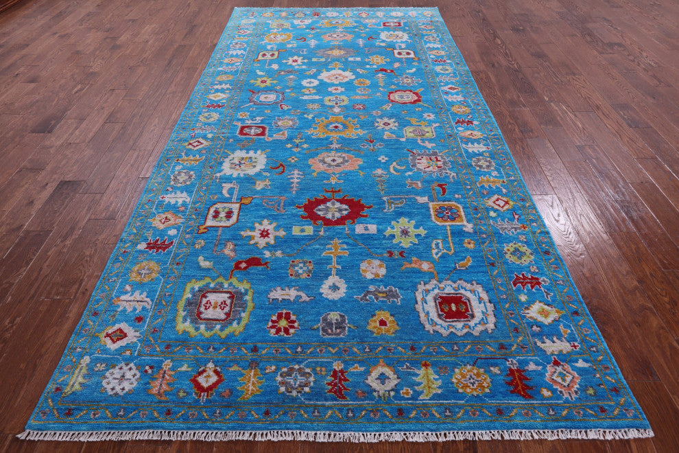 6' 1" X 12' 4" Hand Knotted Turkish Oushak Wool Rug - Q14979
