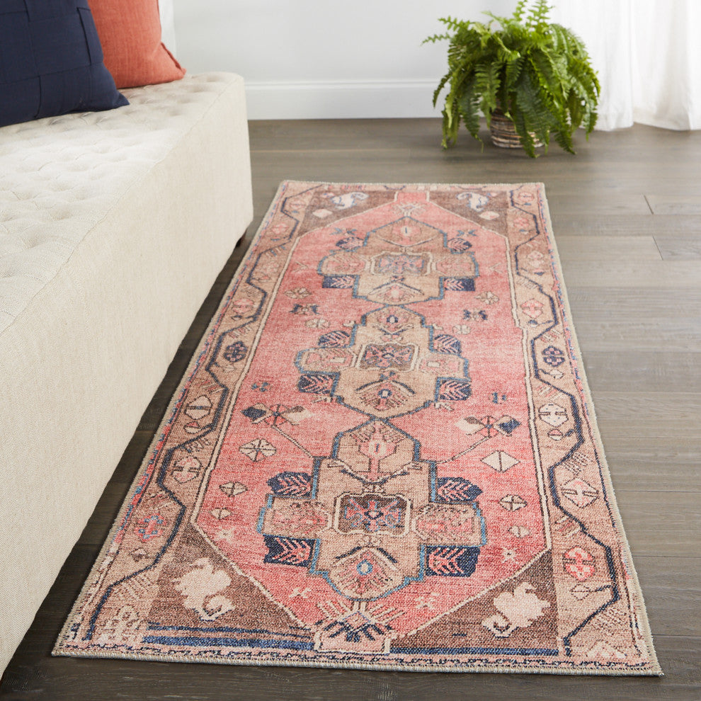 Vibe by Jaipur Living Lani Medallion Pink/Blue Rug, 2'6"x12'