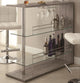 Bar Table With 2 Glass Shelves, Weathered Gray