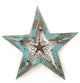 Wood and Iron Wall Texas Star-Wall Decor, Turquoise