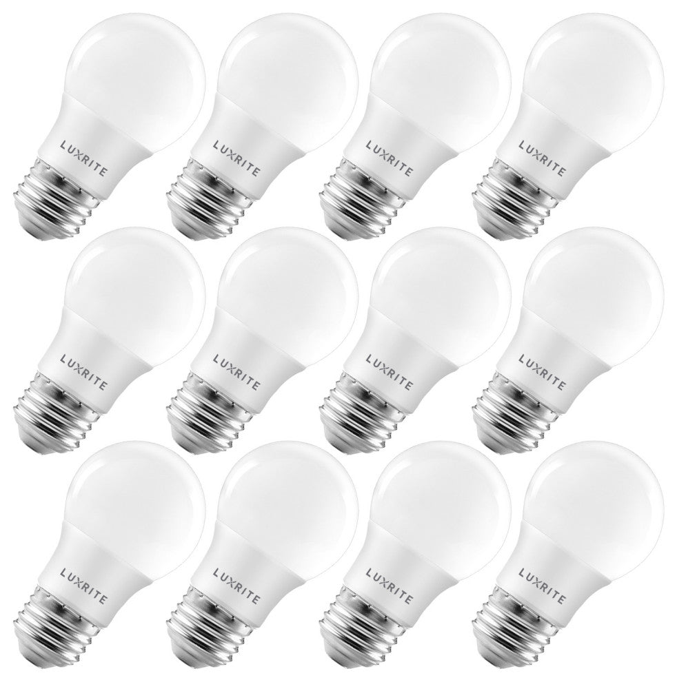 Luxrite A15 LED Bulb 7W Warm White Dimmable E26 UL Listed 12 Pack
