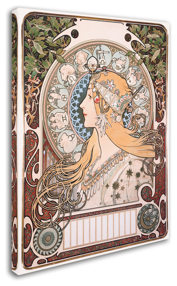 Alphonse Mucha 'Zodiac' Canvas Art, 32 x 24