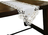Daisy Lace Embroidered Cutwork Table Runner, 15x70