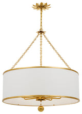 Broche 8 Light Chandelier, Antique Gold