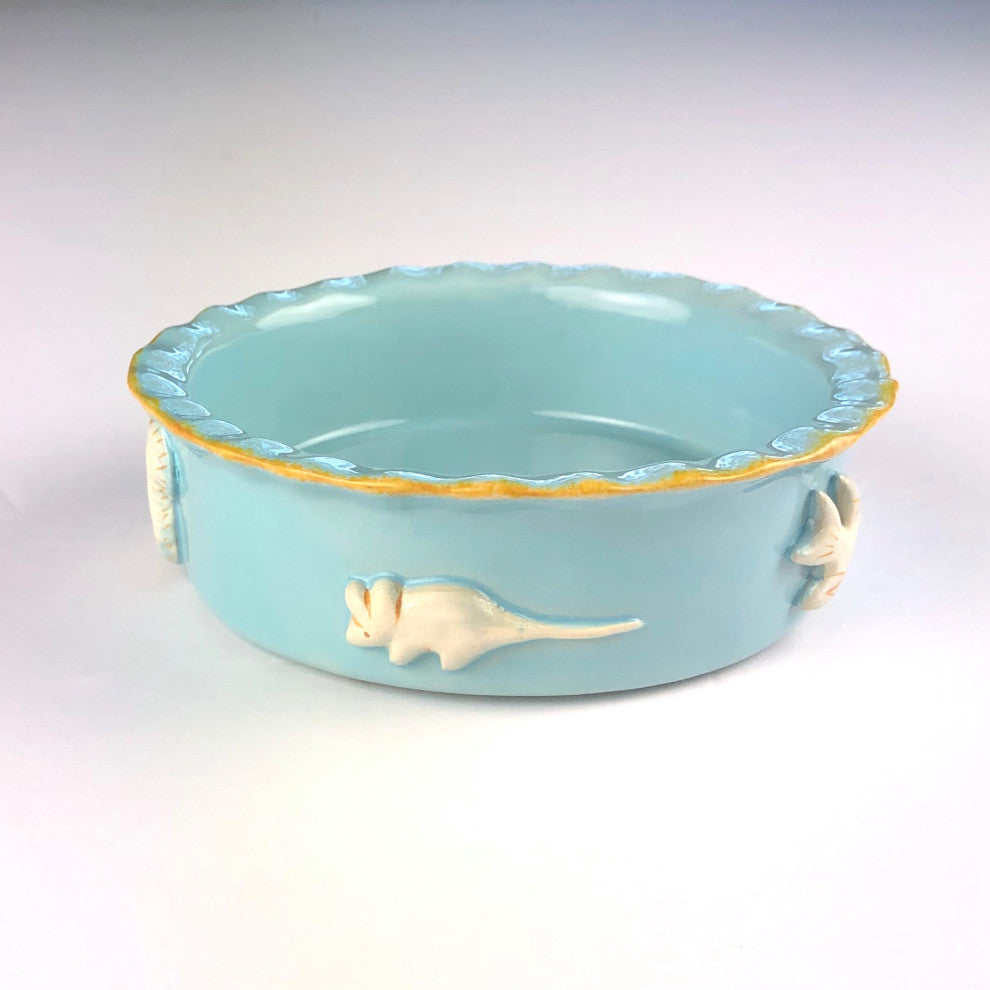 Cat Food And Water Bowl, Sky Blue